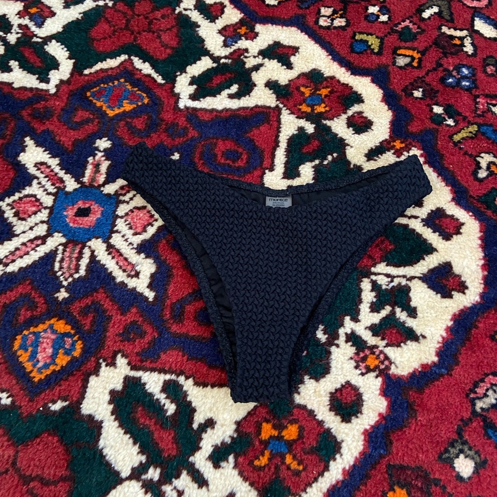 Montce Black Crochet Lulu Bikini Bottom - Size Small